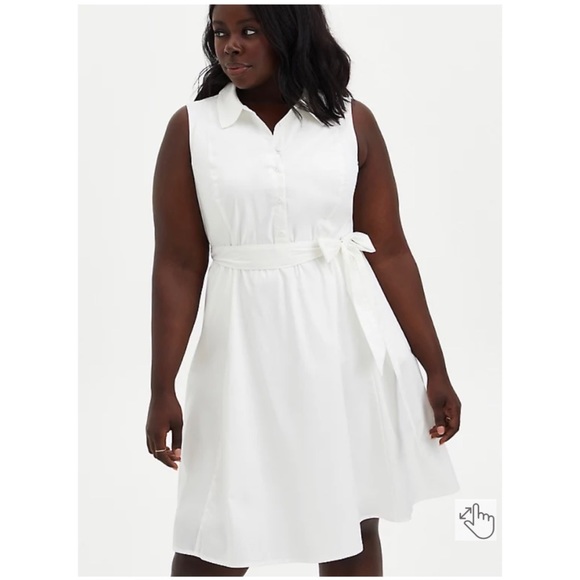 NEW Torrid 3 White Poplin Collared Shirtdress - Picture 2 of 9